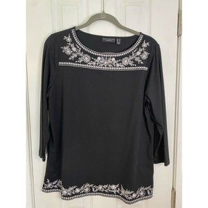 susan graver weekend 3/4 sleeve medium blouse